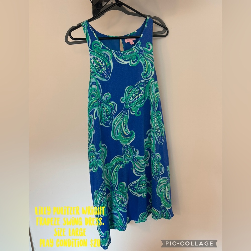Lilly Pulitzer Blue and Green Swirl Dress